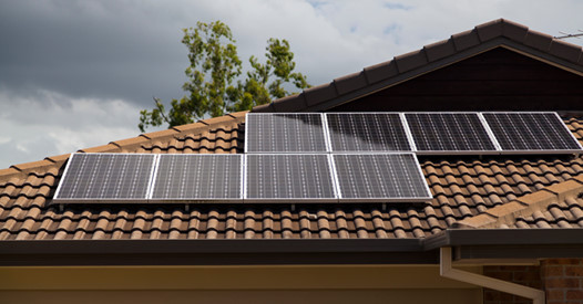 Solar panels on roof top